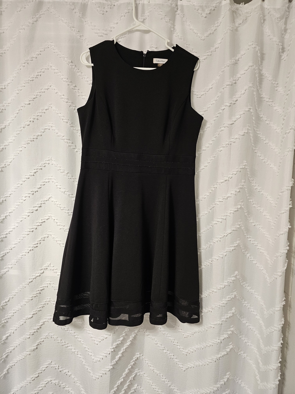 Calvin Klein Black Sleeveless A-Line Dress